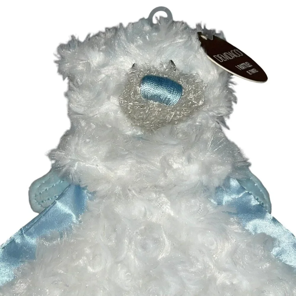 Demdaco Guardian Angel‎ Bear Cross Lovey Security Blanket  White Blue Satin New